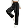 thumbnail image 1 of Felirenzacia Women's Casual Sweatpants, Elastic Waist Band Drawstring Open Bottom Jogger Pants, Athleisure Gym Wear Trousers, 1 of 5