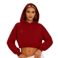 thumbnail image 1 of Felirenzacia Women's Cropped Hoodie, 350g Hooded Sweatshirt, Elastic Waistband Cuffed Pullover Tops, S-3XL, 1 of 7