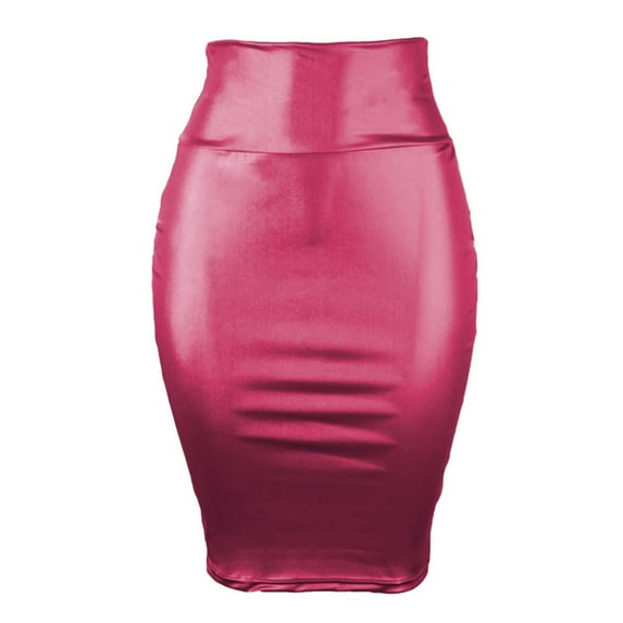 Felirenzacia Women's Faux Leather Bodycon Midi Skirt, Knee Length Pencil Skirt, Sexy Work Club Wear