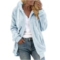 thumbnail image 1 of Felirenzacia Women’s Fleece Winter Coat Sherpa Hoodie Jacket with Pockets, Zip Up Closure, Warm Plush Outerwear, Casual Cold Weather Style, 1 of 5