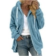 thumbnail image 1 of Felirenzacia Women’s Fleece Winter Coat Sherpa Hoodie Jacket with Pockets, Zip Up Closure, Warm Plush Outerwear, Casual Cold Weather Style, 1 of 5