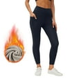 thumbnail image 1 of Felirenzacia Women's Fleeced High Waist Side Pockets Compression Tummy Control No See Through Opaque Seamless Butt Lifting Workout Athletic Pro Leggings, 1 of 5