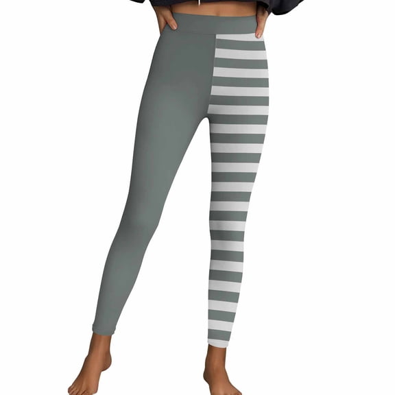 Felirenzacia Women's Halloween Leggings Stretchy Stripe Printed Legging Tights Hight Waisted Yoga Pants Halloween Pajama Pants