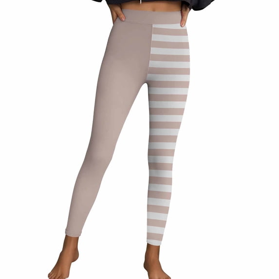 Felirenzacia Women's Halloween Leggings Stretchy Stripe Printed Legging Tights Hight Waisted Yoga Pants Halloween Pajama Pants