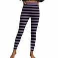 thumbnail image 1 of Felirenzacia Women's Halloween Striped Leggings Stretchy Printed Legging Tights Hight Waisted Yoga Pants Halloween Pajama Pants, 1 of 7