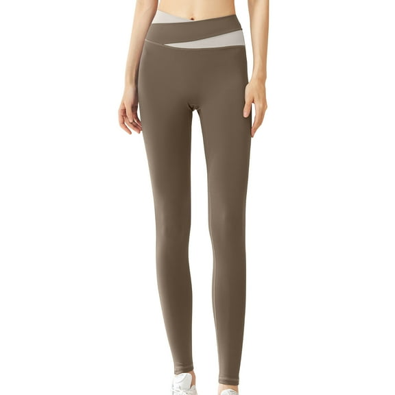 Felirenzacia Women's High Cross Waist Compression Tummy Control No See Through Opaque Seamless Butt Lifting Workout Athletic Pro Leggings