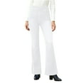 thumbnail image 1 of Felirenzacia Women's High Wasit Bootcut Jeans no Pocket, 4 Way Stretch Fitness Flare Jeggings White Denim Pants,L, 1 of 9