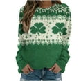 thumbnail image 1 of Felirenzacia Women’s Holiday Sweatshirt St. Patrick’s Day Lucky Clover Graphic Pullover Tops Casual Cozy Daily Shirts, Multicolor,3XL, 1 of 5