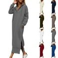 thumbnail image 1 of Felirenzacia Women’s Hoodie Dress, Pullover Maxi Fall Dress for Women, 1 of 8