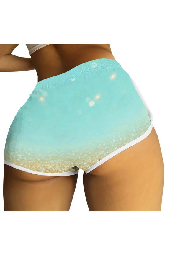 Women's Hot Pants Lounge Wear Pajama Shorts Gradient Comfy Sexy Lightweight Mini Shorts Gold,S