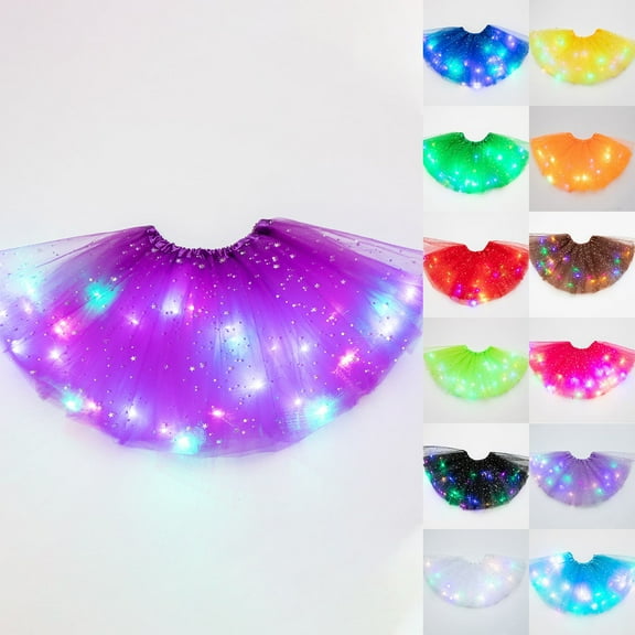 Felirenzacia Women's LED Tutu Skirts Layered Ballet Dance Tulle Skirt Light Up Skirts for Party Costume