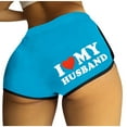 thumbnail image 1 of Felirenzacia Women's Lounge Shorts Cute Heart Pants Soft Elastic Low Waist Pajama Bottoms Boxer Shorts Sleepwear Sky Blue,XL, 1 of 5