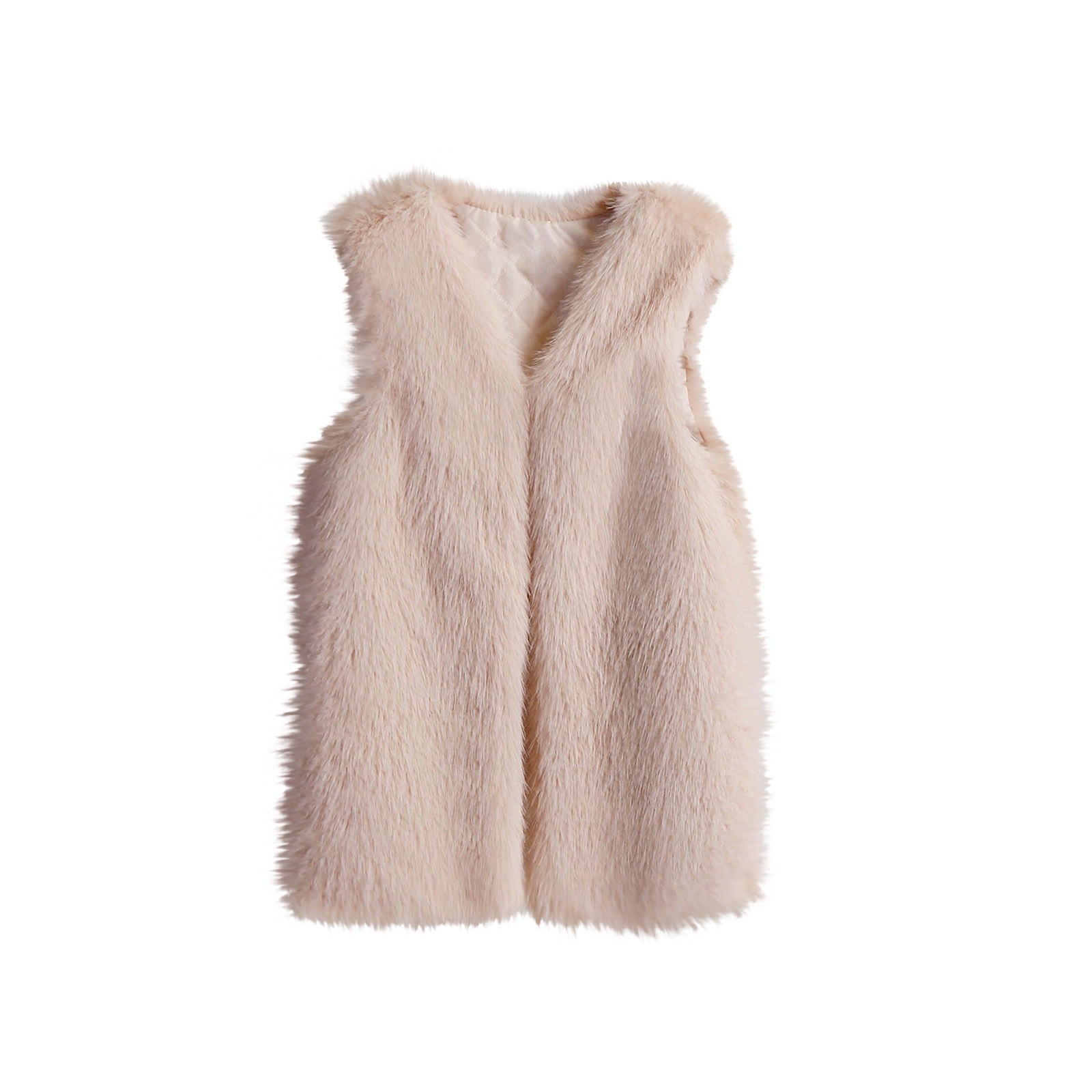 Beautiful Yellow Button Faux Fur Vest Tops Sleeveless main image 0
