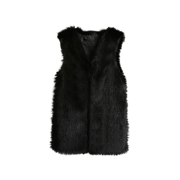 Felirenzacia Women's Medium Length Faux Fur Vest Warm Women's Vest Coat Faux Fur Tops