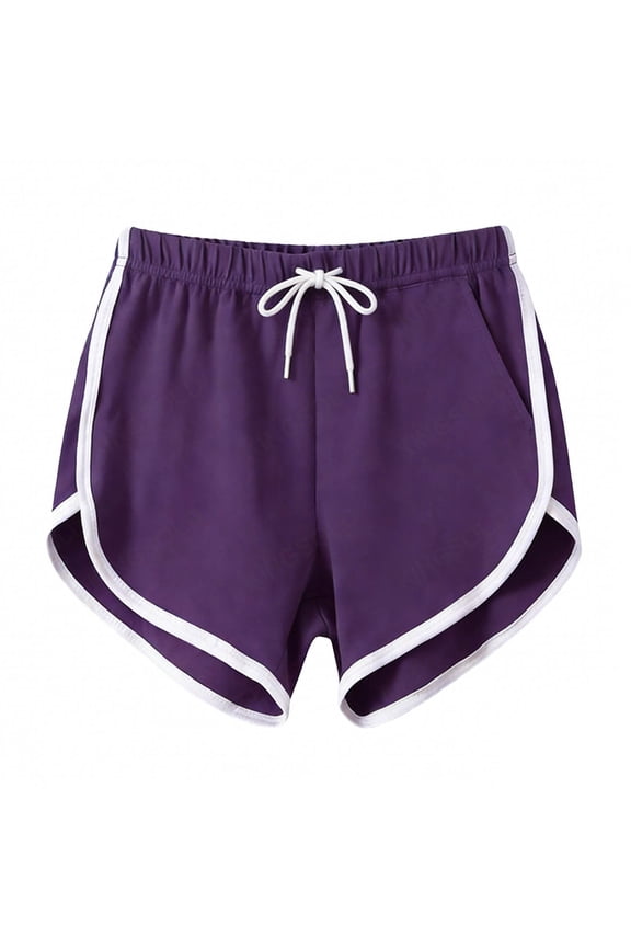 Women's Mesh Shorts 3 Inch Running Gym Athletic Workout Bodybuilding Booty Track Shorts Vintage Fitted Short with 2 Pockets Purple,2XL