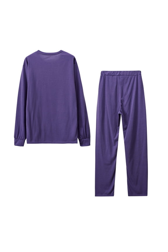 Women's Pajama Sets Long Sleeve 2 Piece Lounge Sets Ribbed Knit Sweater Sleepwear Fall Clothes