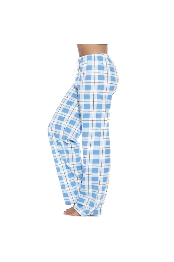 Women’s Plaid Pants Business Casual Straight Leg Slacks with Pockets Breathable Linen Blend Checkered Pajama Pants
