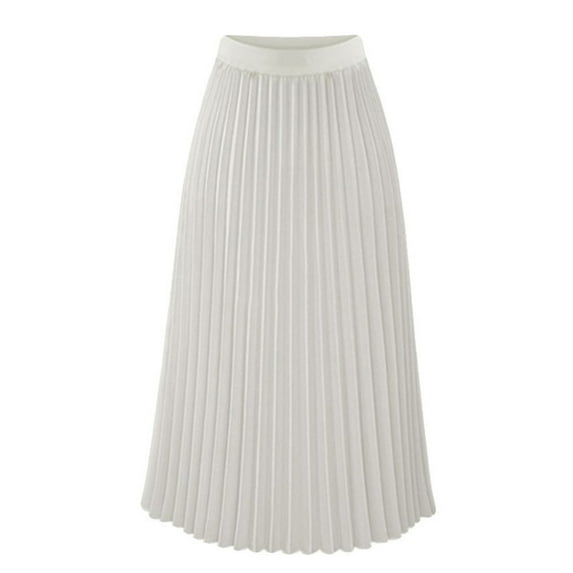 Felirenzacia Women's Pleated Long Skirt, Wear to Work Skirt, Classic Flowy High Waist Skirt