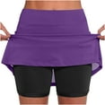 thumbnail image 1 of Felirenzacia Women’s Skater Pleated Tennis Skort - Skirt with Shorts Pockets Athletic Golf Workout Purple,4XL, 1 of 6