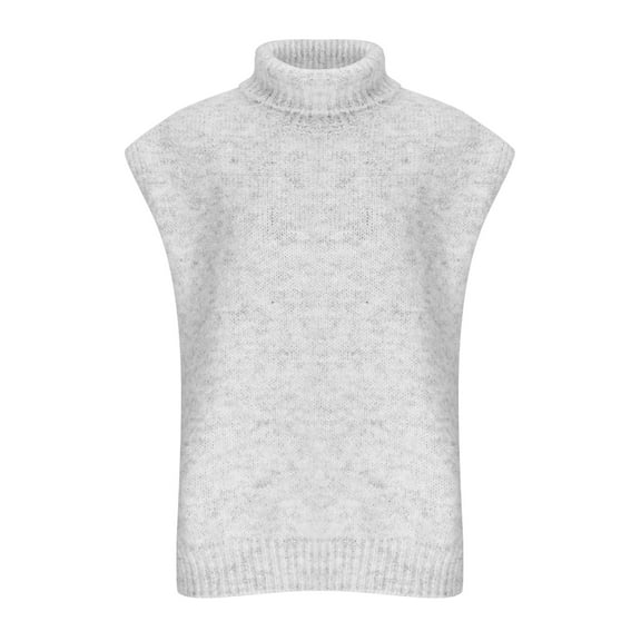 Felirenzacia Women’s Sleeveless Turtleneck Sweater Vest, Soft Knit Mock Neck Pullover Top