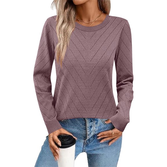 Felirenzacia Women's Slim Fitted Undershirt, No Boundaries Purple Cotton Blends Crew Neck Ribbed Sweatshirt, Size: S-2XL