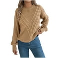 thumbnail image 1 of Felirenzacia Women's Sweater 90s Vintage Cable Knit Long Sleeve Women Heavy Crewneck Pullover, 1 of 7