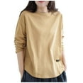 thumbnail image 1 of Felirenzacia Women's T-shirt Long Sleeved Shirt Plus Size Long Sleeved crewneck top, 1 of 6