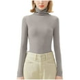 thumbnail image 1 of Felirenzacia Women's Turtleneck Undershirt, Solid Color Long Sleeve Pullover Casual Loungewear Fall Layered Top, L-2XL, 1 of 5