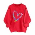 thumbnail image 1 of Felirenzacia Women’s Valentine Holiday Sweatshirt, Cute Heart and Love Print Top, Blue,2XL, 1 of 6