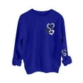 thumbnail image 1 of Felirenzacia Women’s Valentine Sweatshirt, Cute Heart Graphic Pullover Top for Love Season, Blue,M, 1 of 7