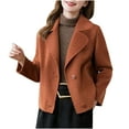 thumbnail image 1 of Felirenzacia Women's Winter Single Breasted Wool Coat Long Sleeve Notch Lapel Short Trench Coat, 1 of 6