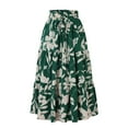 thumbnail image 1 of Felirenzacia Womens Boho Floral Long Skirt, Flowy A Line Skirt with Elastic High Waistband, Casual Vacation Dressy Skirt, 2025 Fall Fashion, 1 of 6