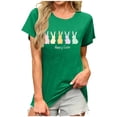 thumbnail image 1 of Felirenzacia Womens Easter Bunny Graphic Cotton T Shirt Tops Casual Holiday Pullover Tee Tops for Big Women Green,XXL, 1 of 6