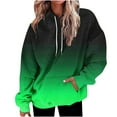 thumbnail image 1 of Felirenzacia Womens Gradient Hoodies Pullover Oversized Sweatshirts Half With Pockets Fall Clothes, 1 of 4