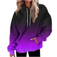 thumbnail image 1 of Felirenzacia Womens Gradient Hoodies Pullover Oversized Sweatshirts Half With Pockets Fall Clothes, 1 of 4