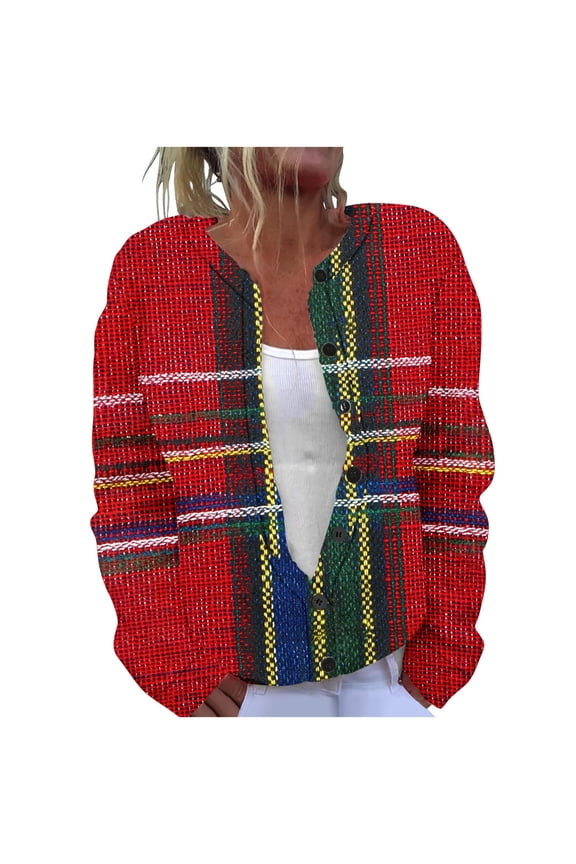 Womens Knit Cardigan, Ugly Christmas Elf Sweater, Button Down Shirt for Fall Winter