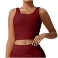 thumbnail image 1 of Felirenzacia Womens Lace Embroided Square Neckline Cropped Tank Top with Wide Strap, Athletic Short Sleeveless Yoga Top for Gym,Red,S, 1 of 6