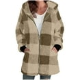 thumbnail image 1 of Felirenzacia Womens Plaid Shacket Jacket Sherpa Lined Flannel Jackets Oversized Zip Up Fleece Hooded Warm Coat, 1 of 6