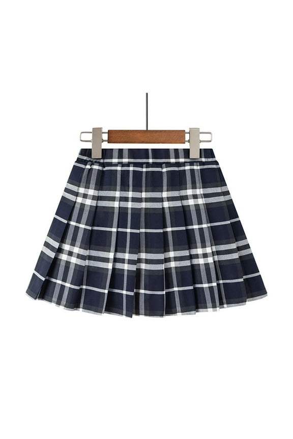 Womens Teen Adults Plaid Pleated Tennis Skirts High Waisted A-line Skirt School Uniform Athletic Golf Skorts with Shorts