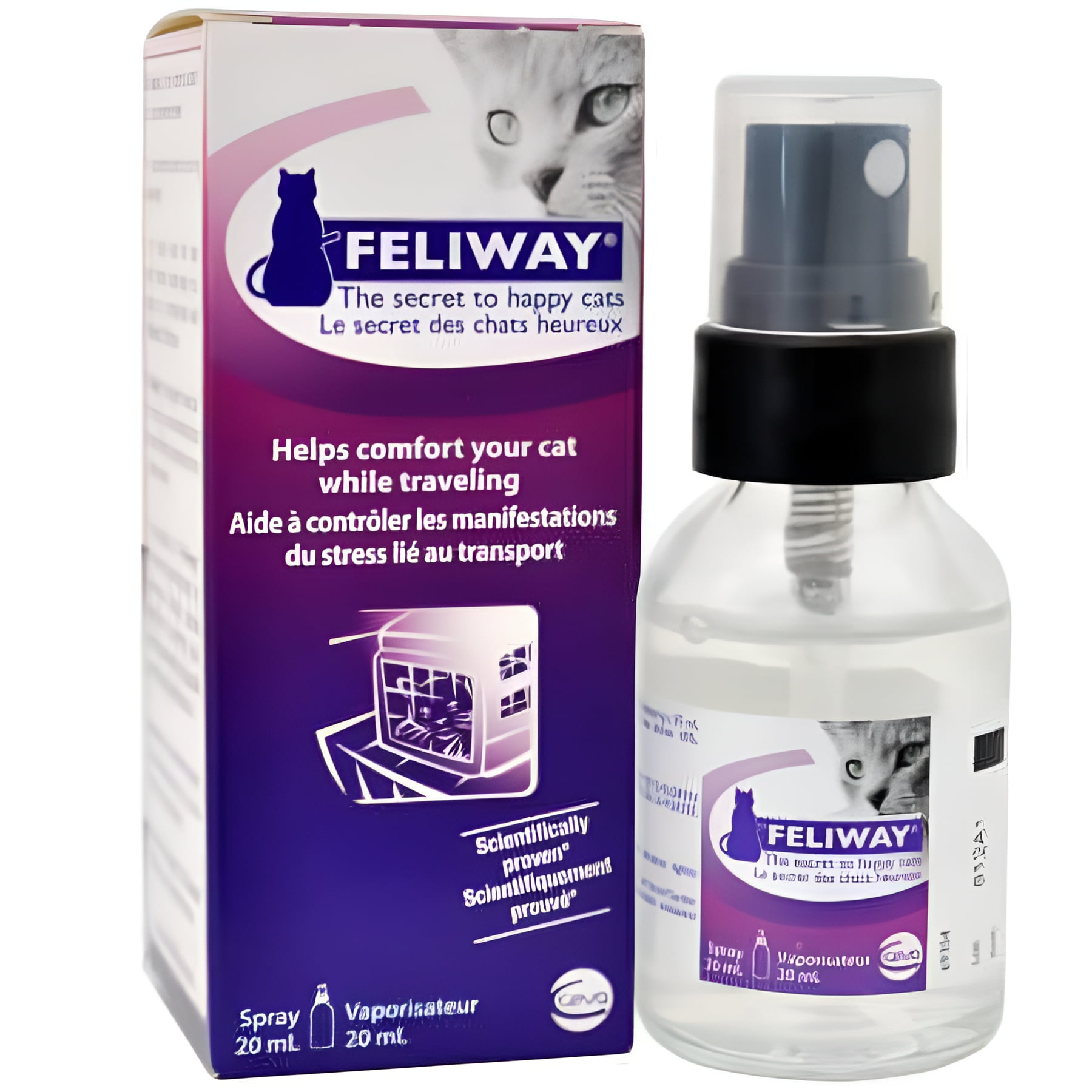 Feliway Cat Calming Pheromone Spray (20ML) | #1 Vet Recommended Solution | Reduce Anxiety for Vet Visits, Travel, Loud Noises and More