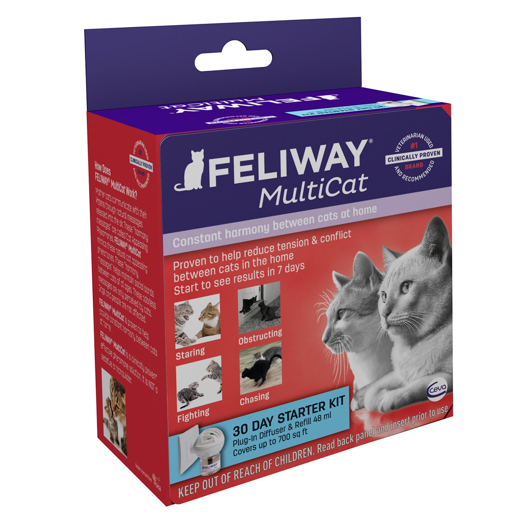 Feliway Optimum 30 Day Starter for Cats Plug In Diffuser & Refill 48ml 3105  MPN #D89410B 