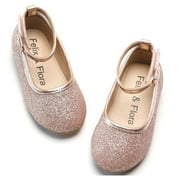 Felix & Flora Girls Pink Dress Shoes Mary Jane Ballet Flats Party Wedding School Size 8 Toddler