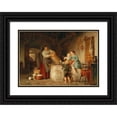 thumbnail image 1 of Felix Schlesinger 18x14 Black Ornate Wood Framed Double Matted Museum Art Print Titled - Hardworking Helpers in the Kitchen, 1 of 5