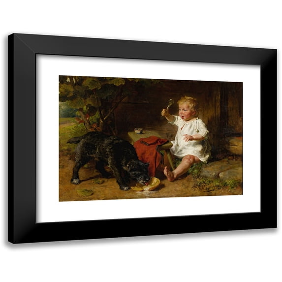 Felix Schlesinger 24x18 Black Modern Framed Museum Art Print Titled - A Shared Meal