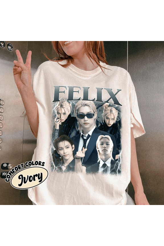 Felix Stray Kids Retro 90s Graphic T-Shirt, Retro Kpop Unisex Fan Tee
