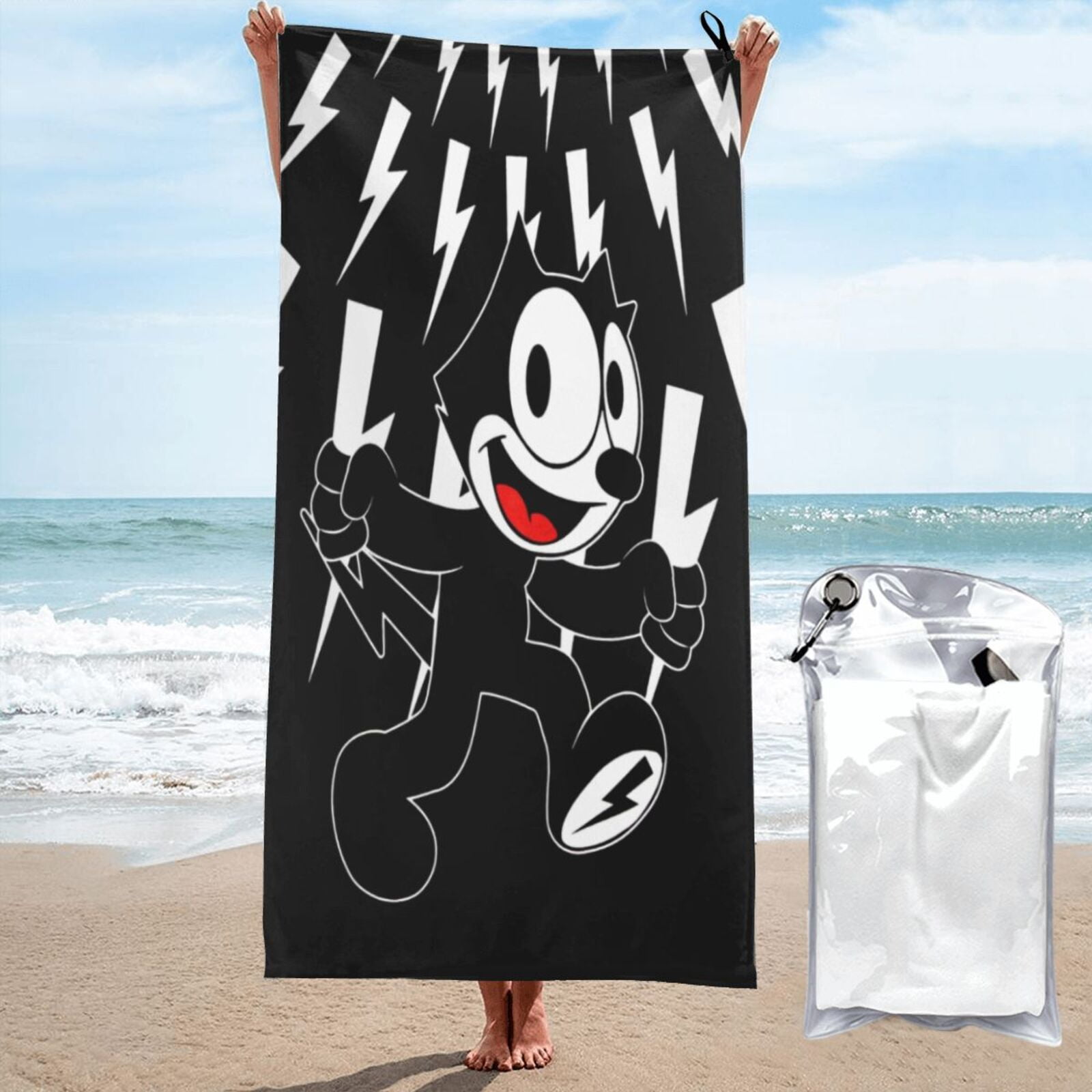 Felix The Cat Beach Towel Microfiber Soft Quick Dry Sand Free Towel