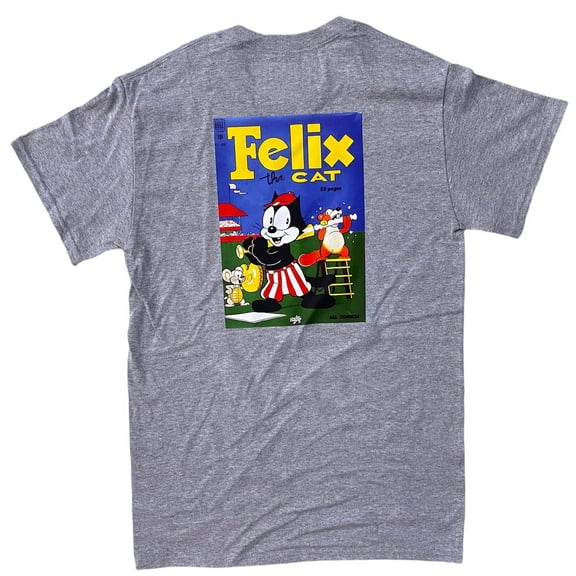 Felix The Cat Men's Officially Licensed Retro Vintage Comic Book Tee T-Shirt (Small, Heather Grey)