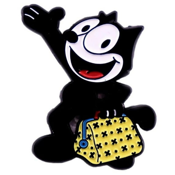 Felix The Cat With His Bag of Tricks 1.5 Inch Tall Enamel Metal Pin