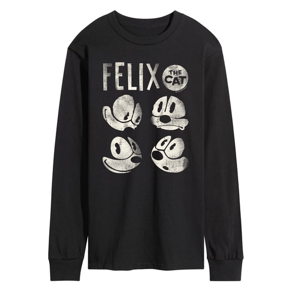 Felix the Cat - Felix Faces Tonal Washed - Men's Long Sleeve Graphic T-Shirt