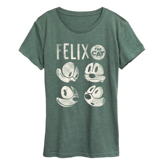 Felix the Cat - Felix Faces Tonal Washed - Women's Short Sleeve Graphic T-Shirt